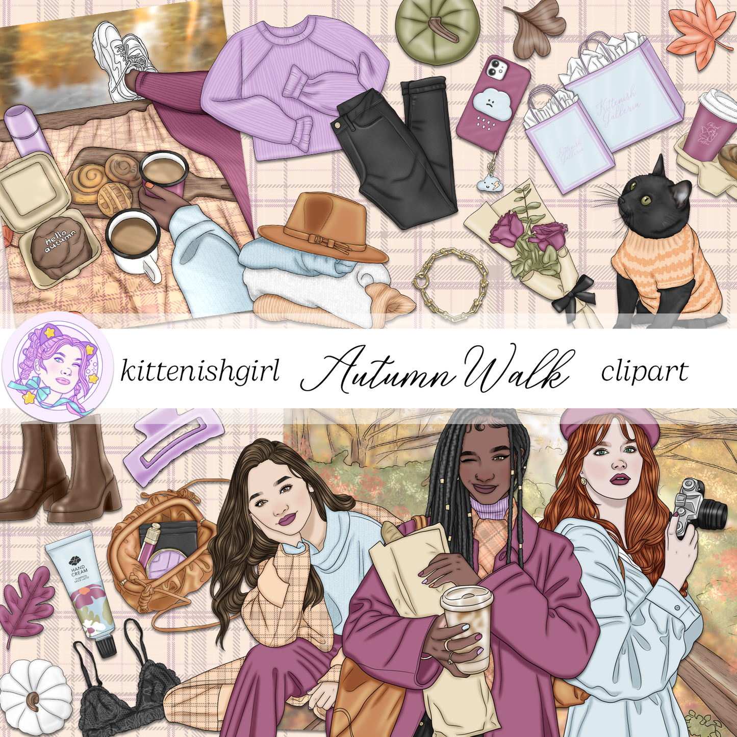 Autumn Walk // Clip Art