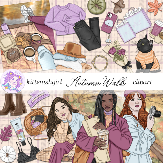 Autumn Walk // Clip Art