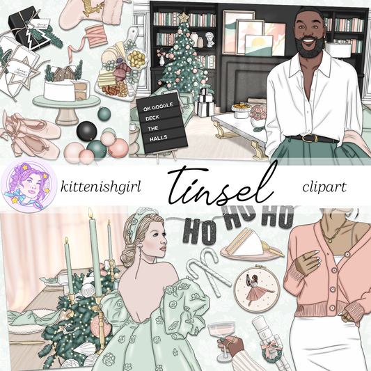 Tinsel - Mint // Clip Art