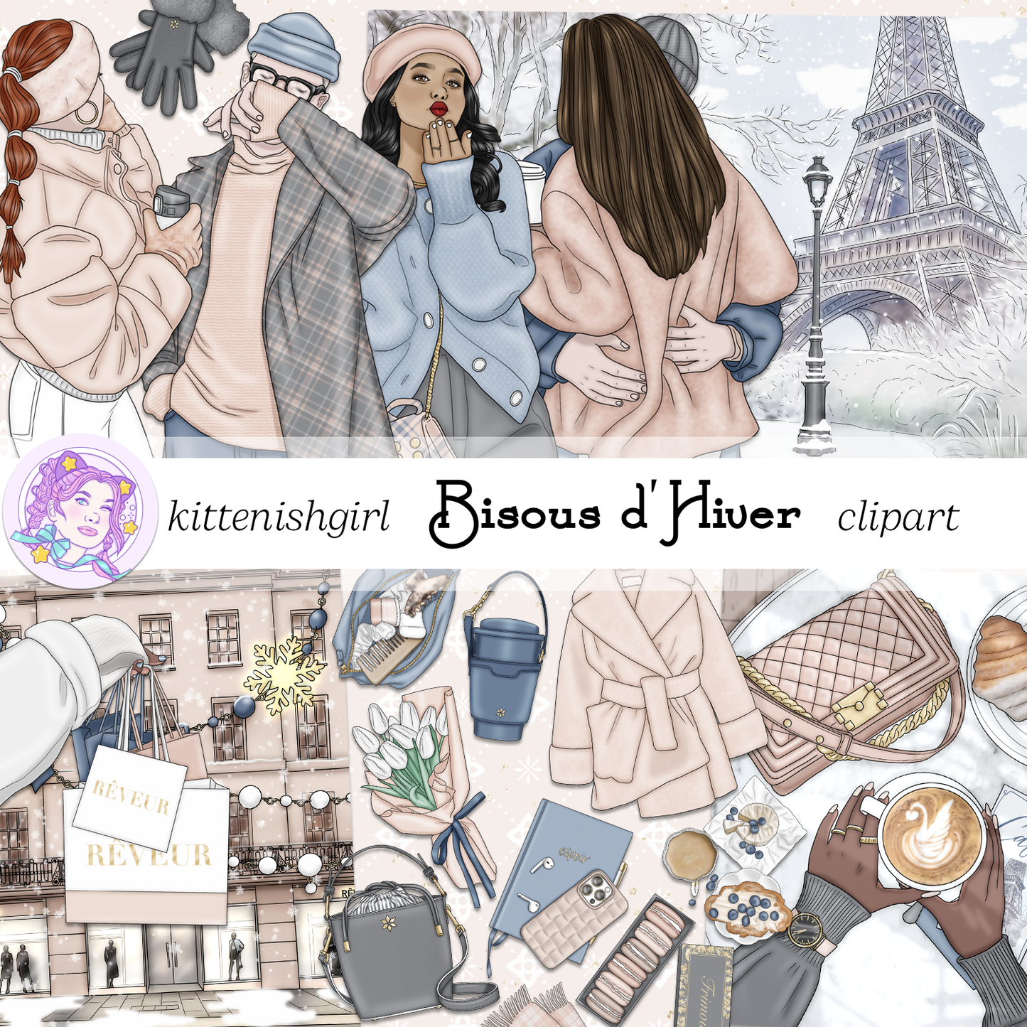 Bisous d'Hiver // Clip Art