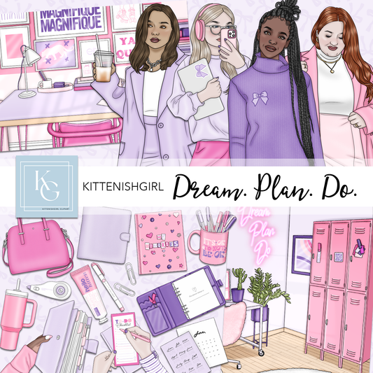 Dream. Plan. Do. - Cute // Clip Art