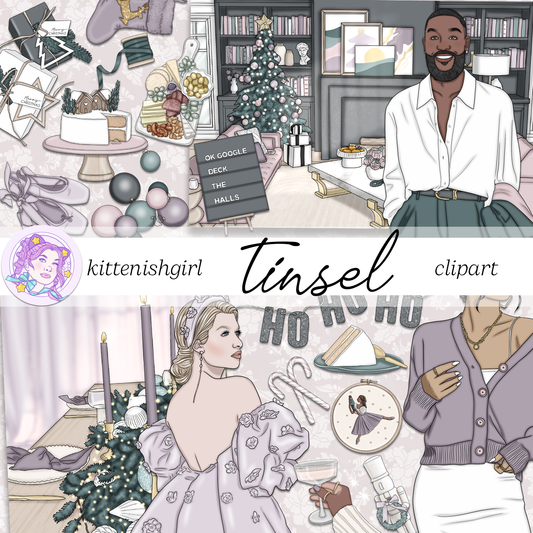 Tinsel - Purple // Clip Art