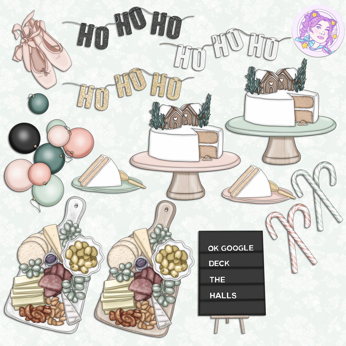 Tinsel - Mint // Clip Art