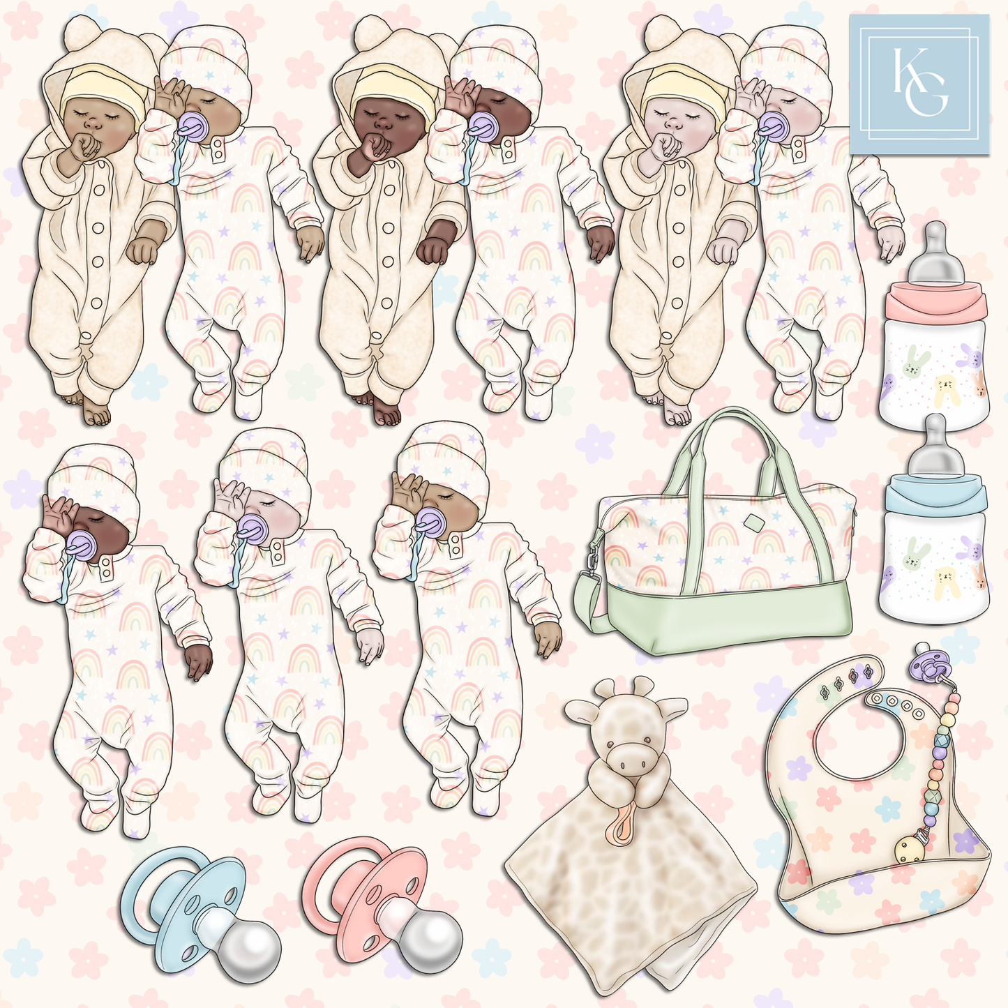 Little One - Rainbow // Clip Art