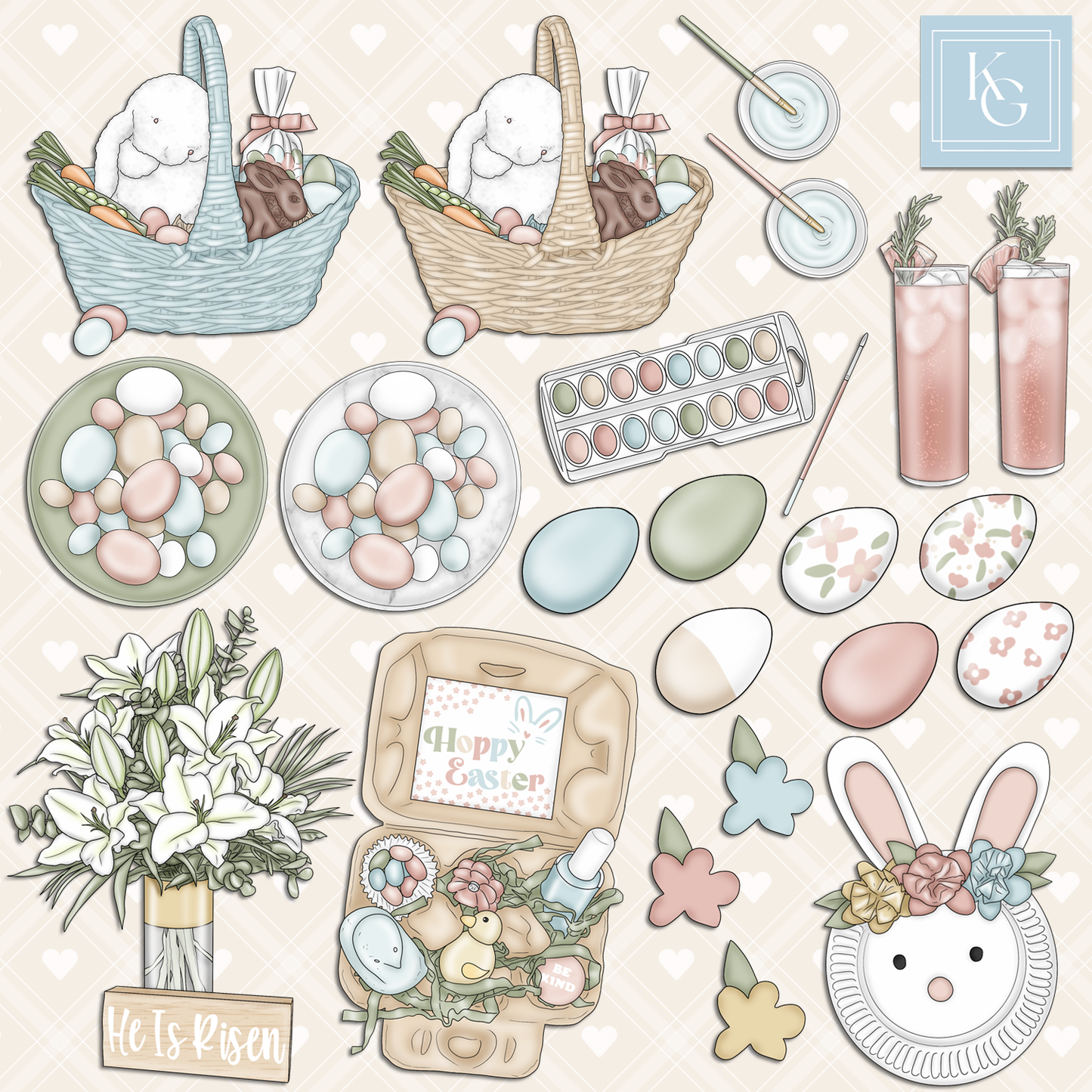 Hoppy Easter // Clip Art