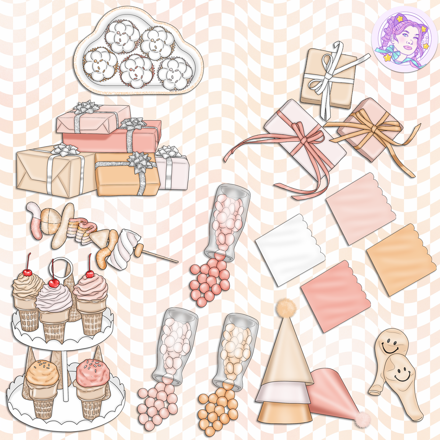 Hip Hip Hooray - Peach // Clip Art