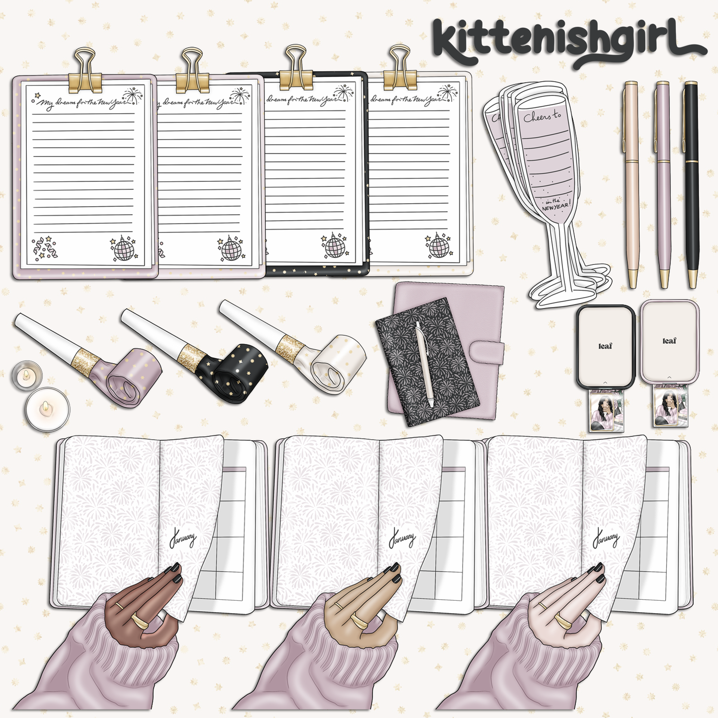 Resolutions - Purple // Clip Art