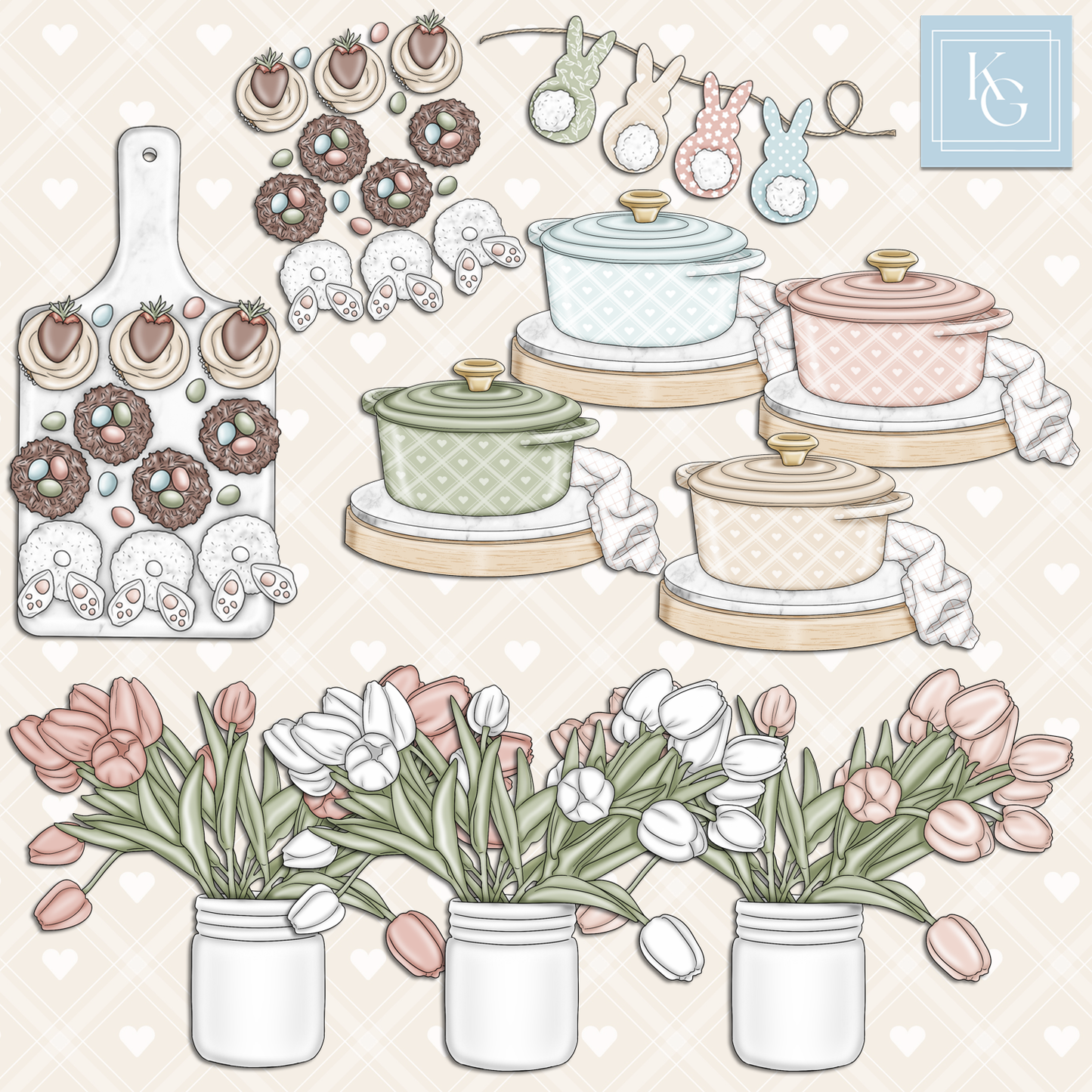 Hoppy Easter // Clip Art