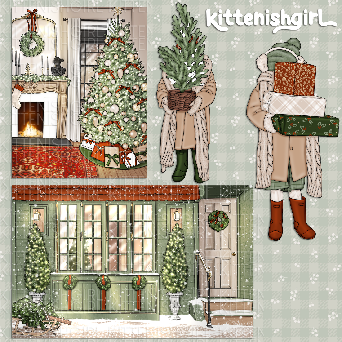 Vintage Christmas // Clip Art