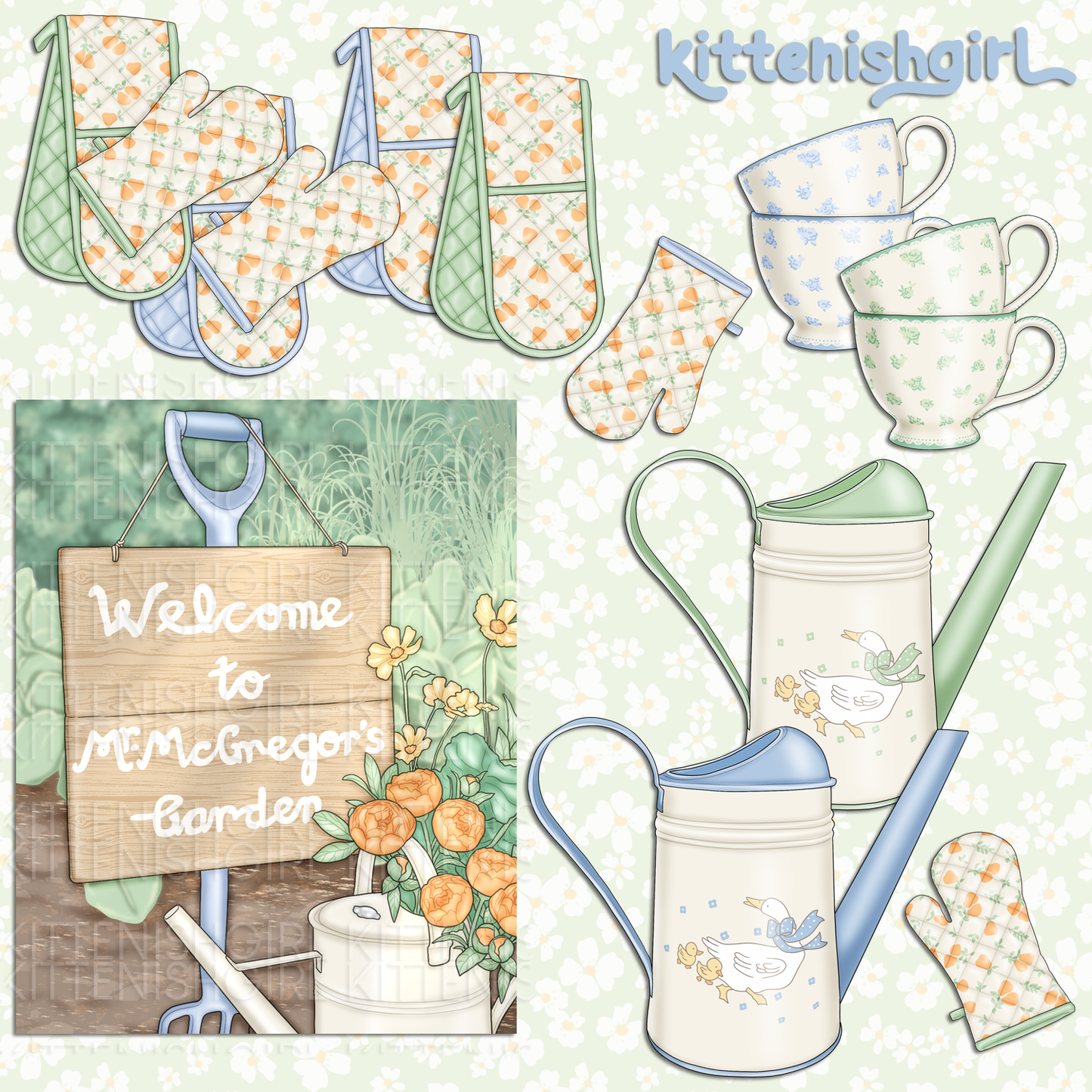 Spring Garden // Clip Art