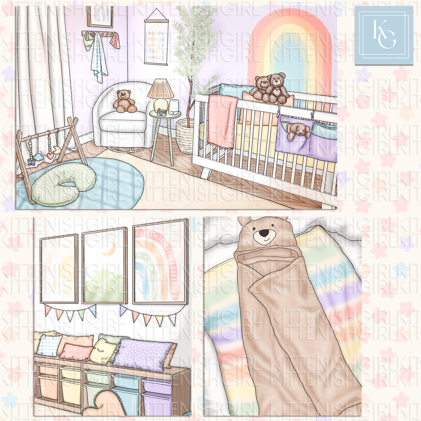 Little One - Rainbow // Clip Art
