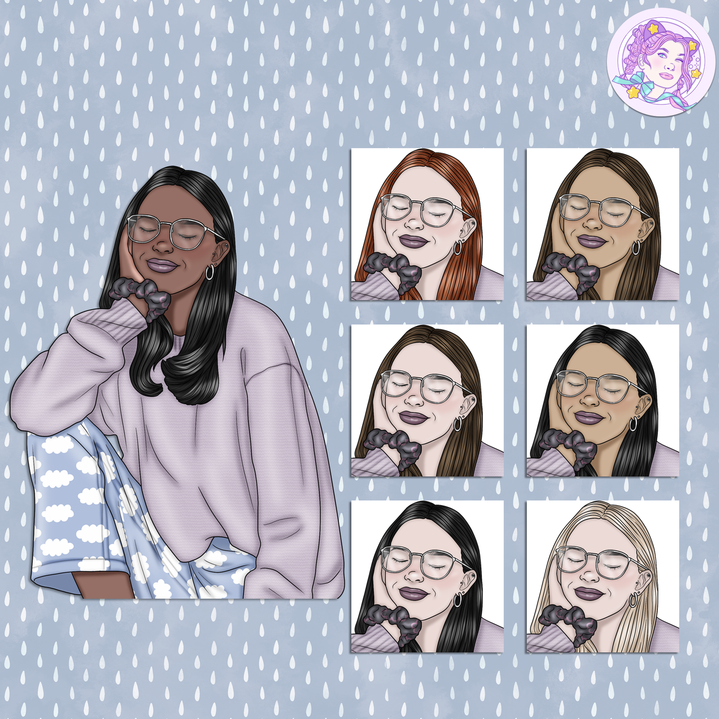 Walking in the Rain // Clip Art
