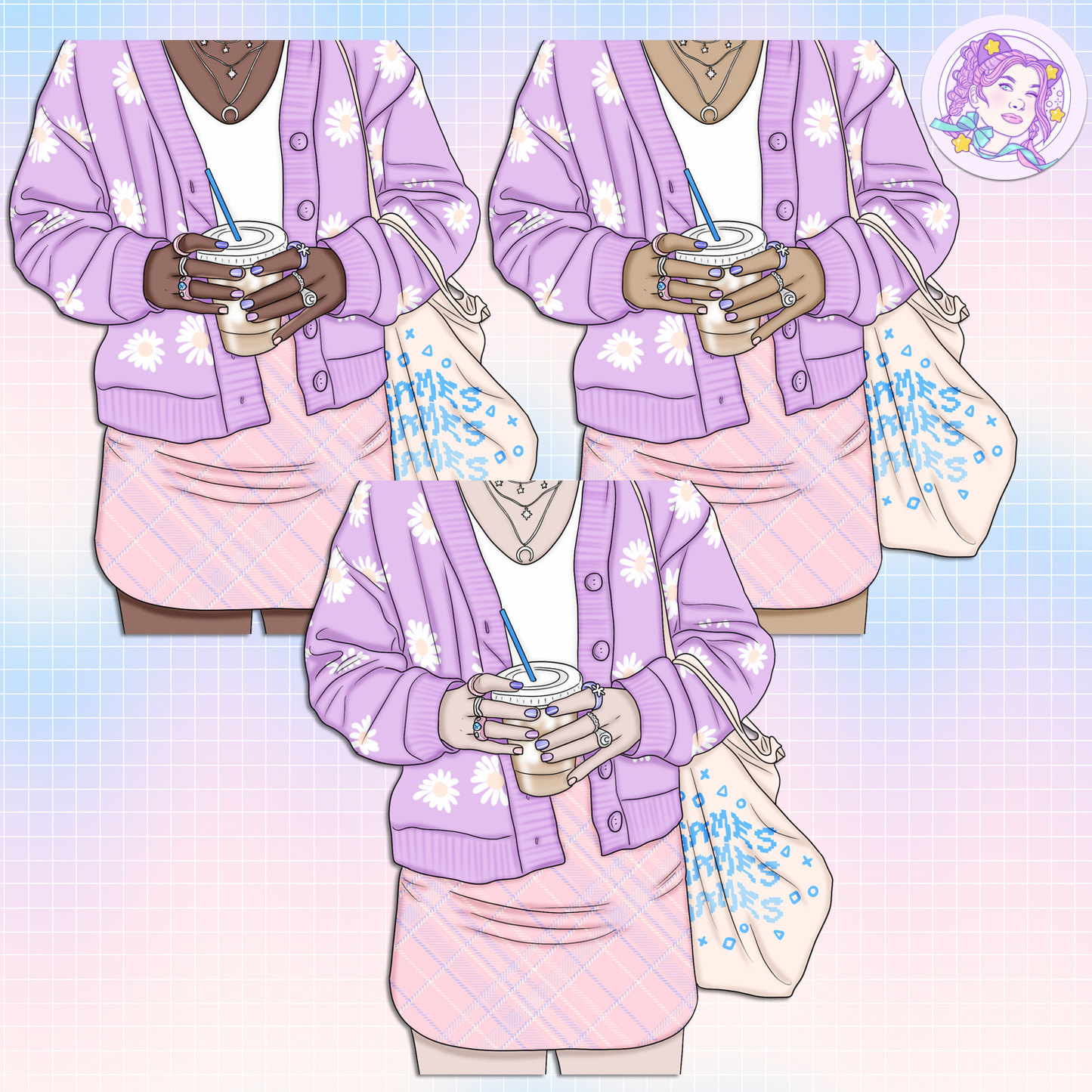 Moonlight Gamer // Clip Art