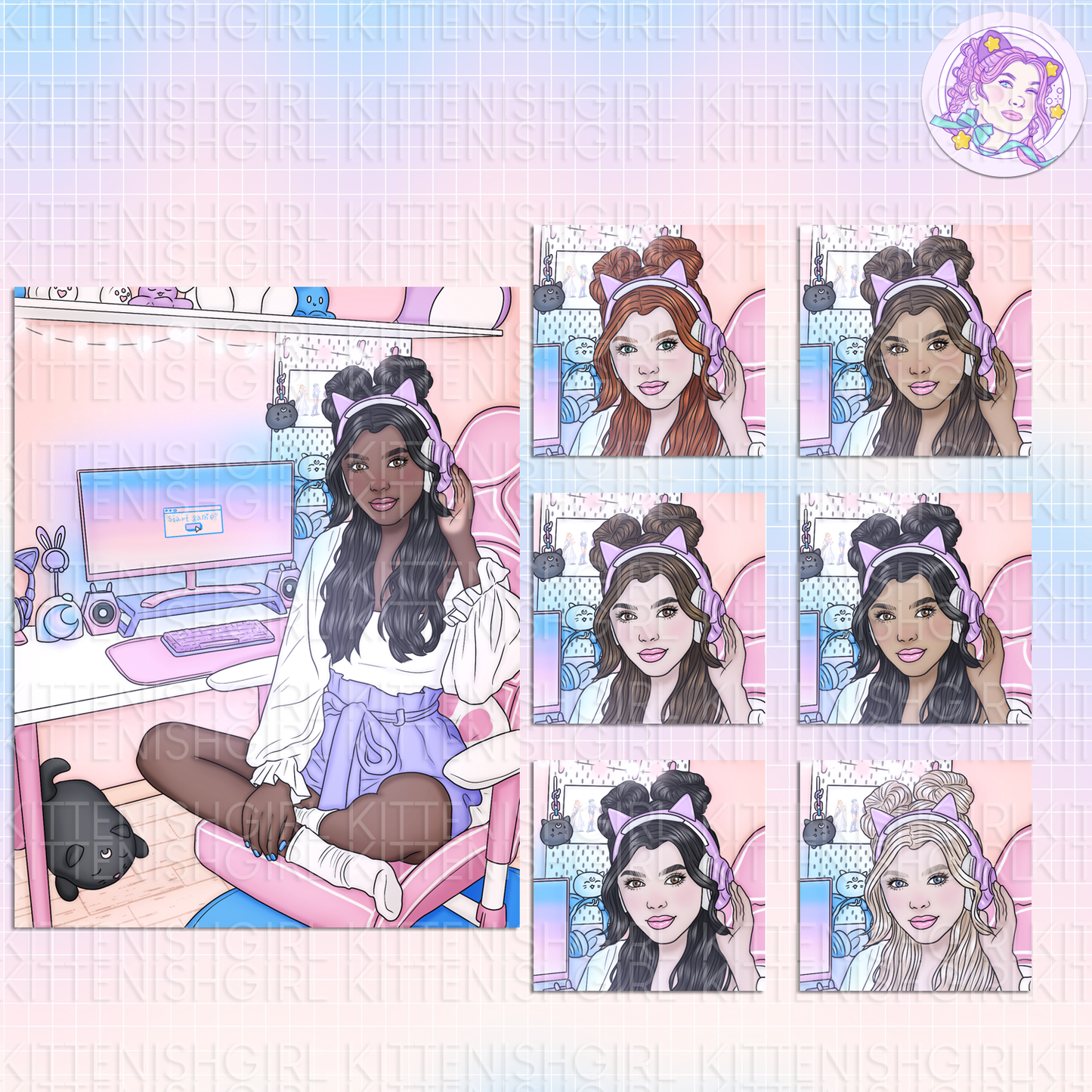 Moonlight Gamer // Clip Art