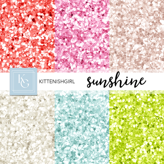Sunshine // Glitter Digital Papers