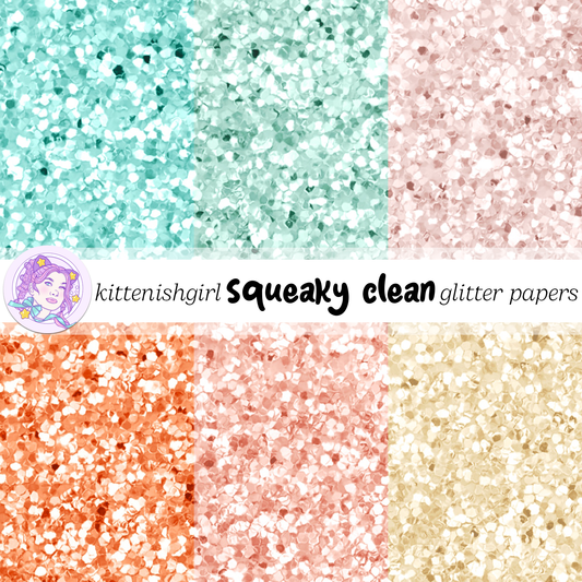 Squeaky Clean // Glitter Digital Papers