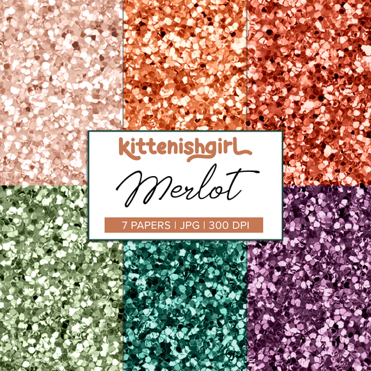 Merlot // Glitter Digital Papers