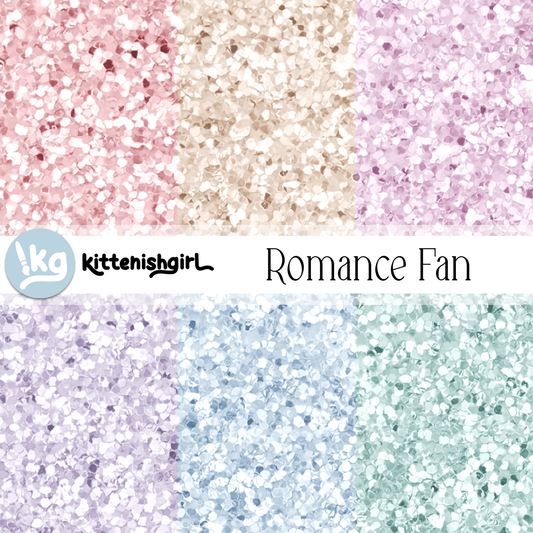 Romance Fan // Glitter Digital Papers
