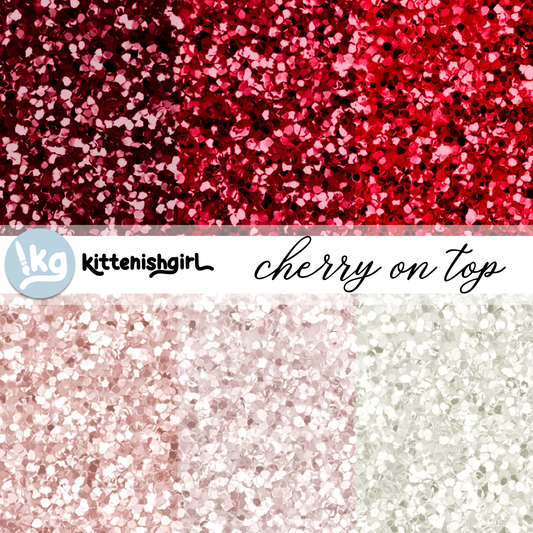 Cherry On Top // Glitter Digital Papers