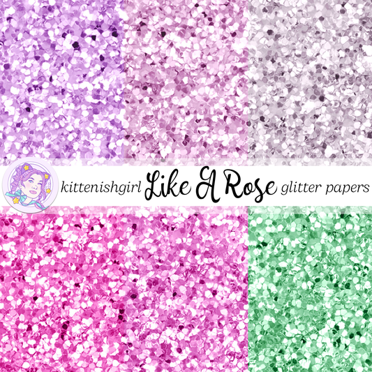 Like A Rose // Glitter Digital Papers
