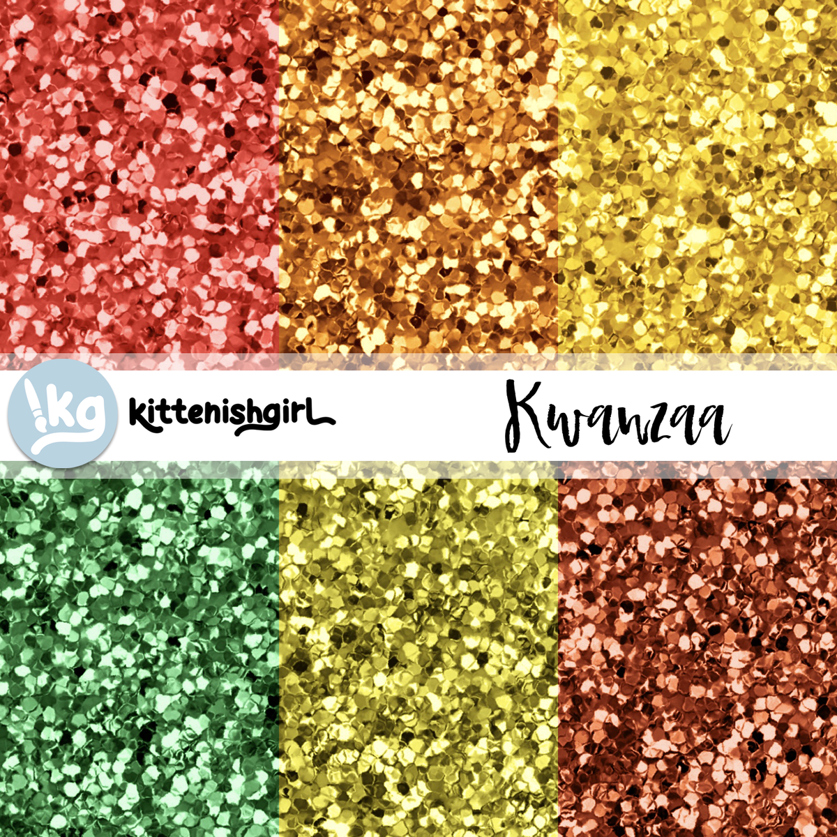 Kwanzaa // Glitter Digital Papers