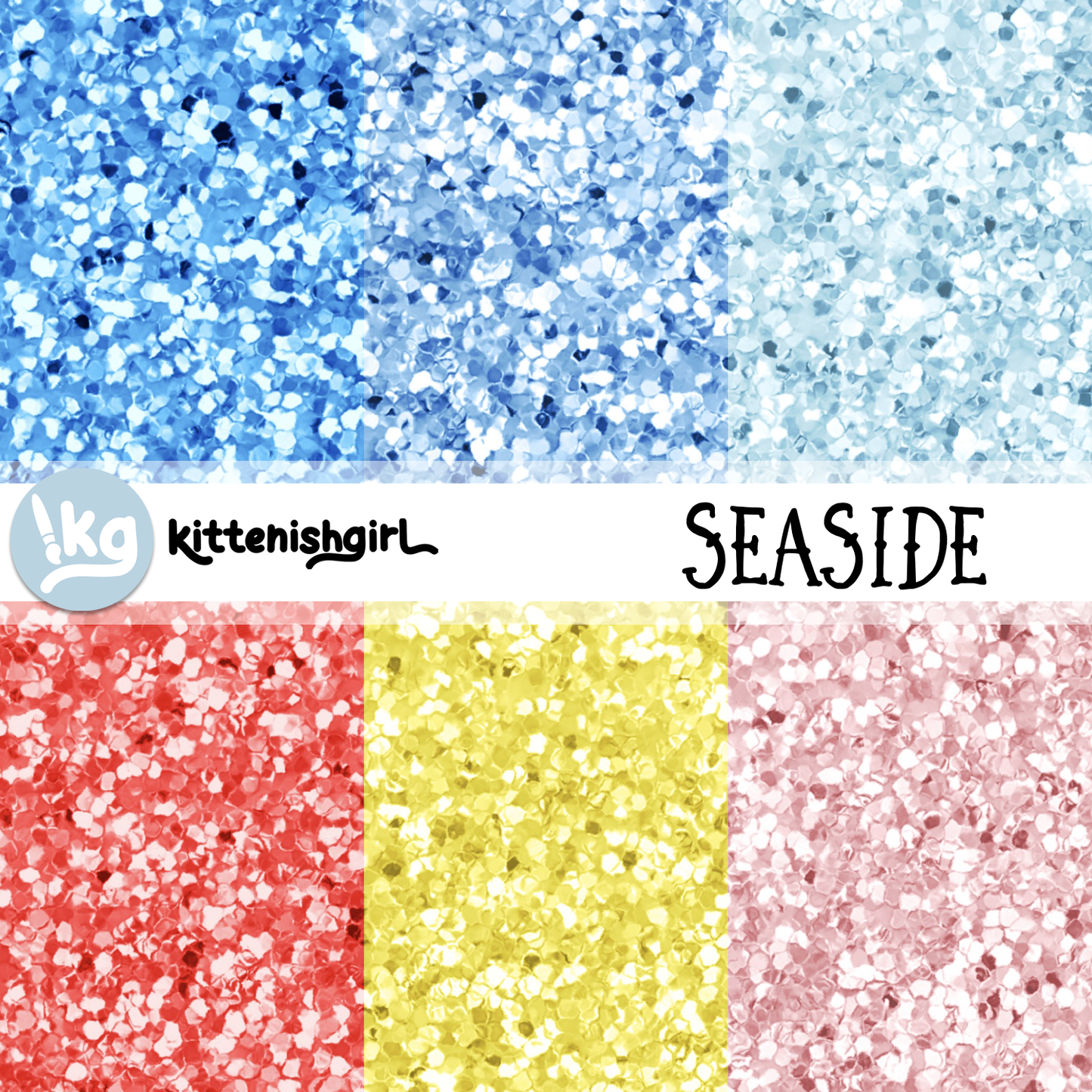 Seaside // Glitter Digital Papers
