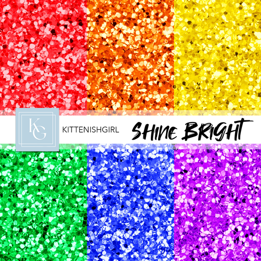 Shine Bright // Glitter Digital Papers