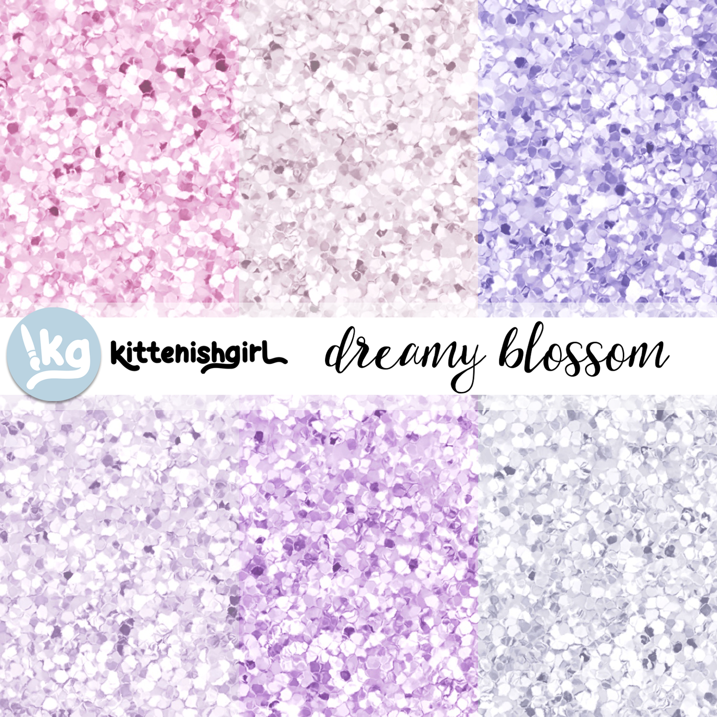 Dreamy Blossom // Glitter Digital Papers