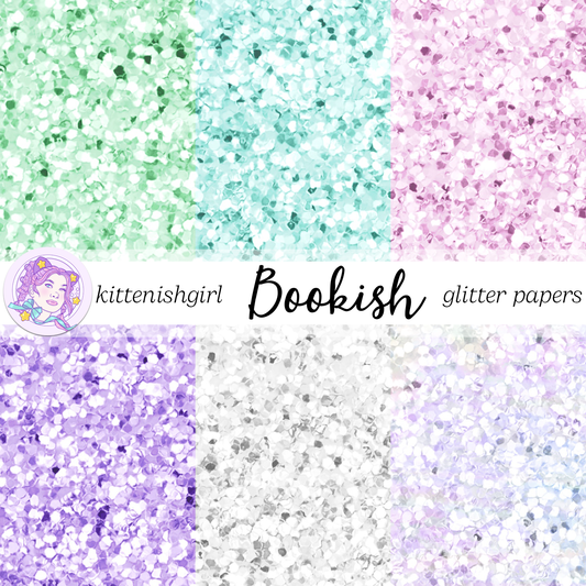 Bookish // Glitter Digital Papers