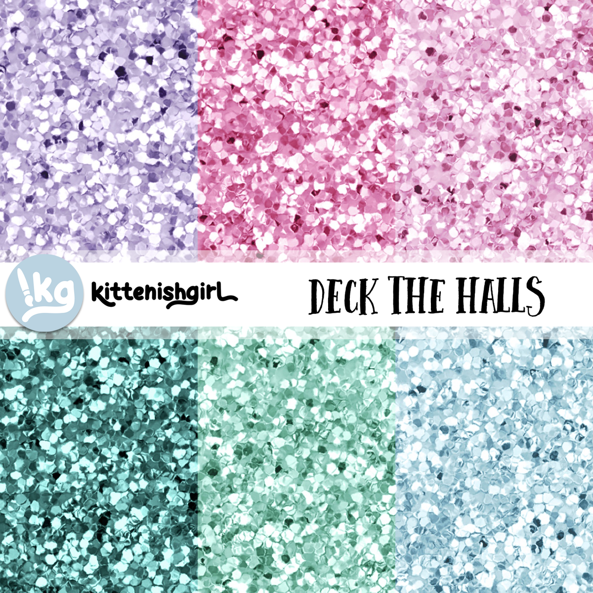 Deck the Halls // Glitter Digital Papers