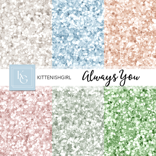 Always You - Pastel // Glitter Digital Papers