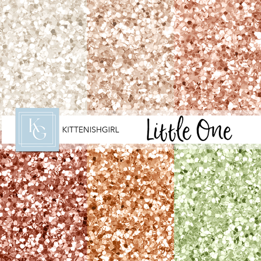 Little One - Neutral // Glitter Digital Papers