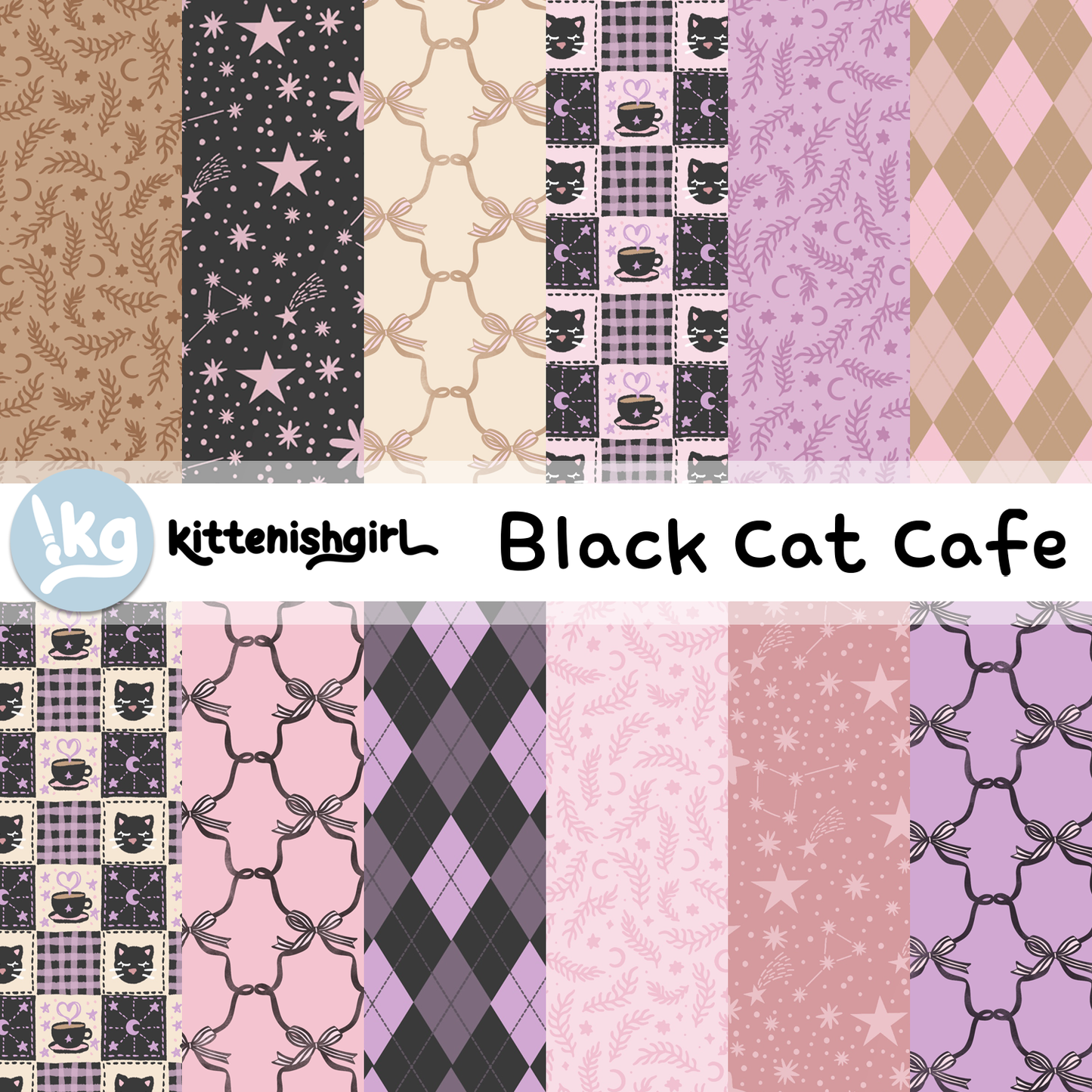 Black Cat Cafe // Digital Papers