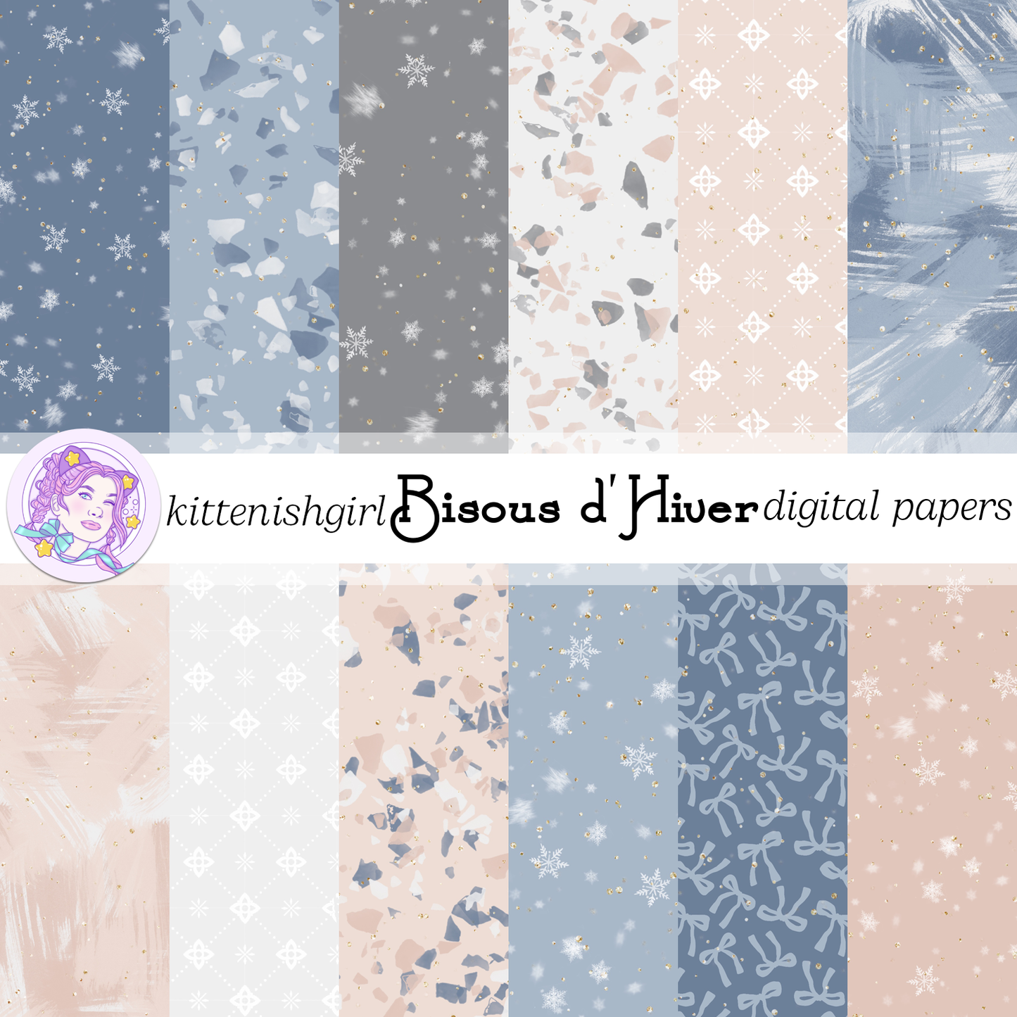 Bisous d'Hiver // Digital Papers
