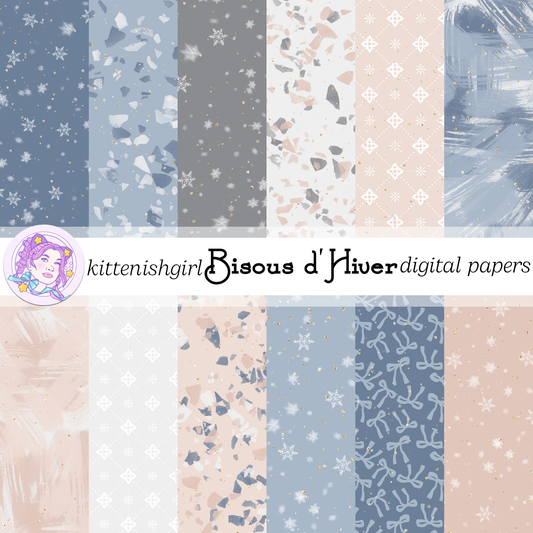 Bisous d'Hiver // Digital Papers