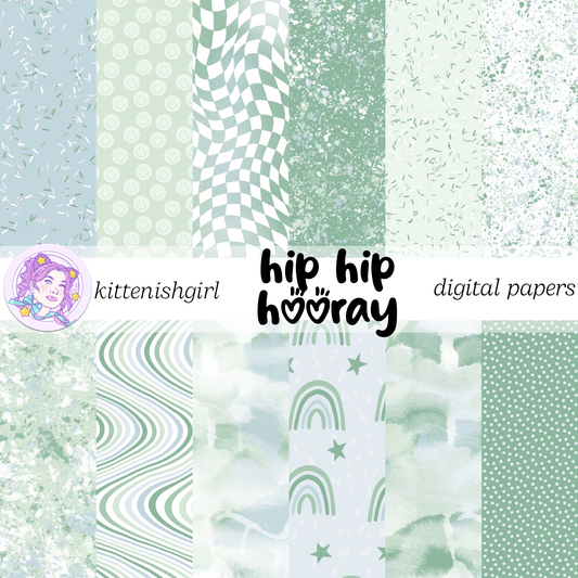 Hip Hip Hooray - Cool // Digital Papers