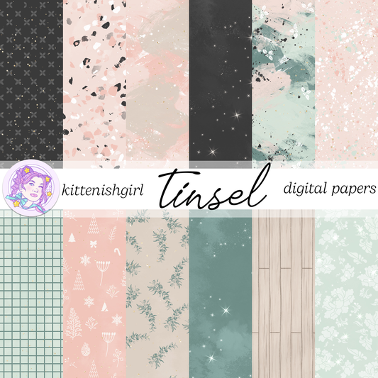 Tinsel - Mint // Digital Papers