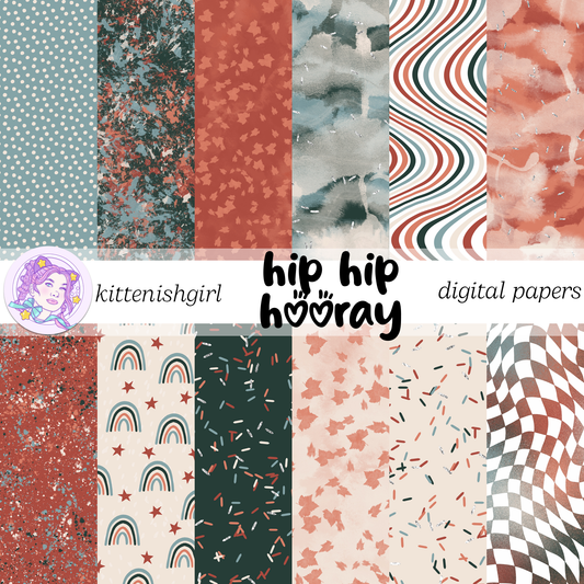 Hip Hip Hooray - Fall // Digital Papers