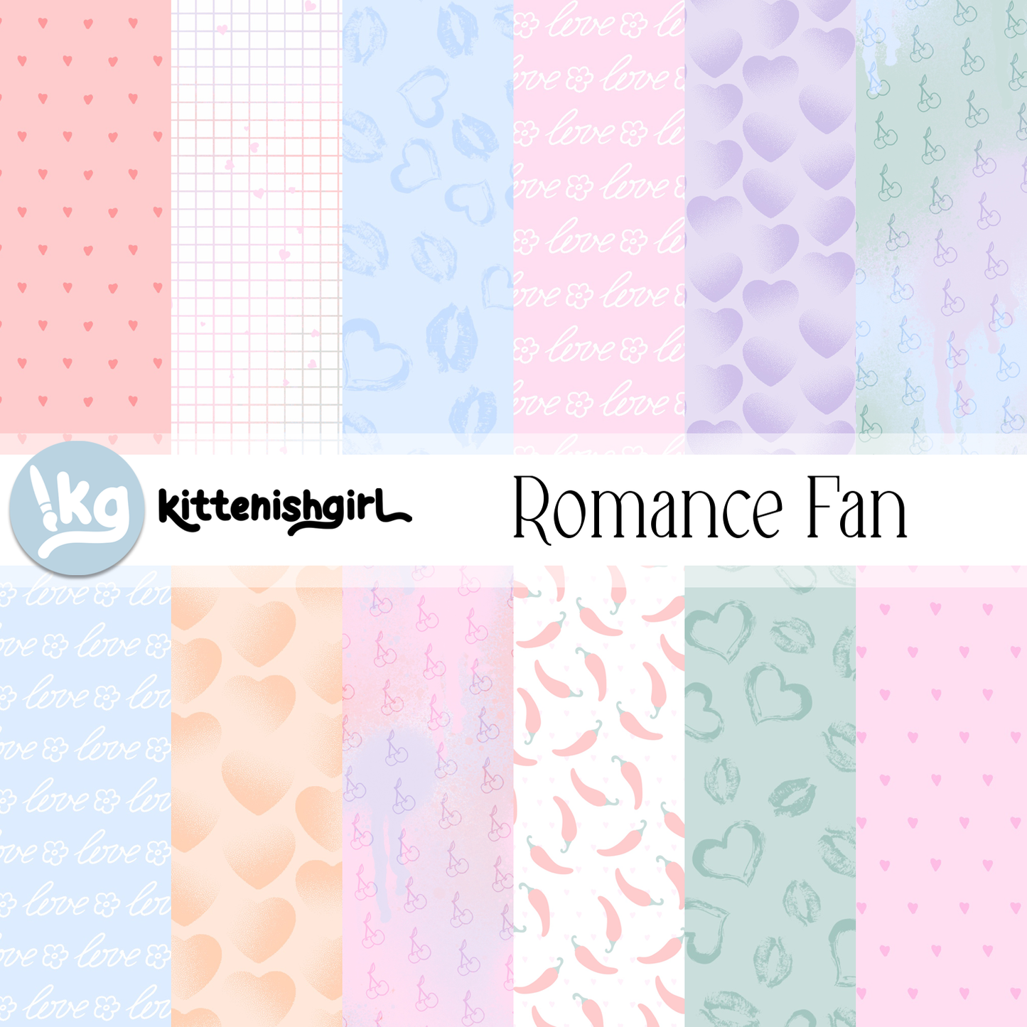 Romance Fan // Digital Papers