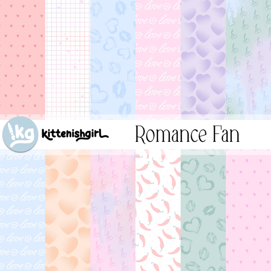 Romance Fan // Digital Papers