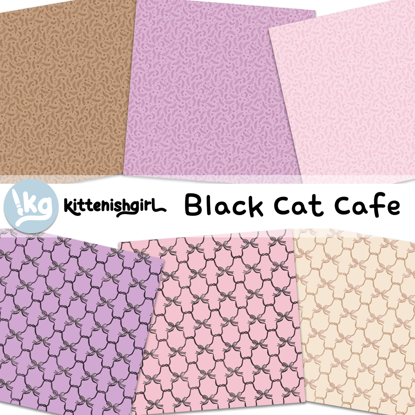 Black Cat Cafe // Digital Papers