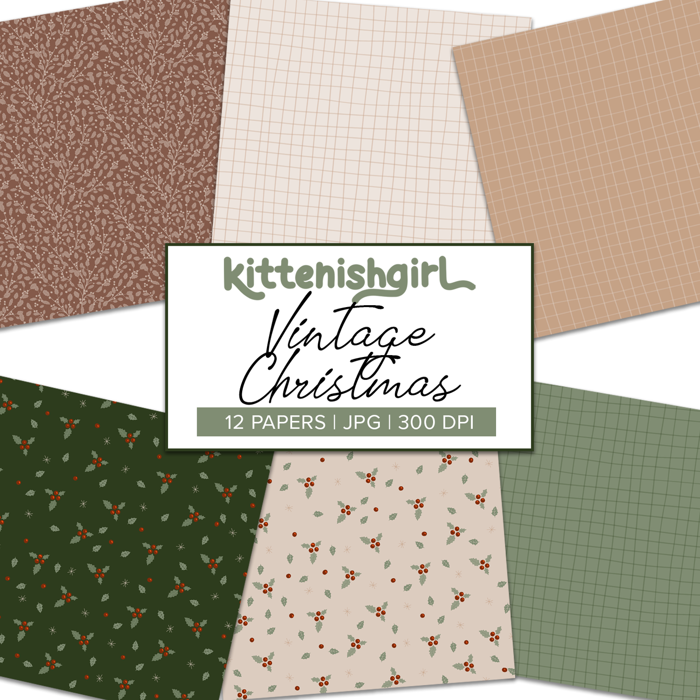 Vintage Christmas // Digital Papers