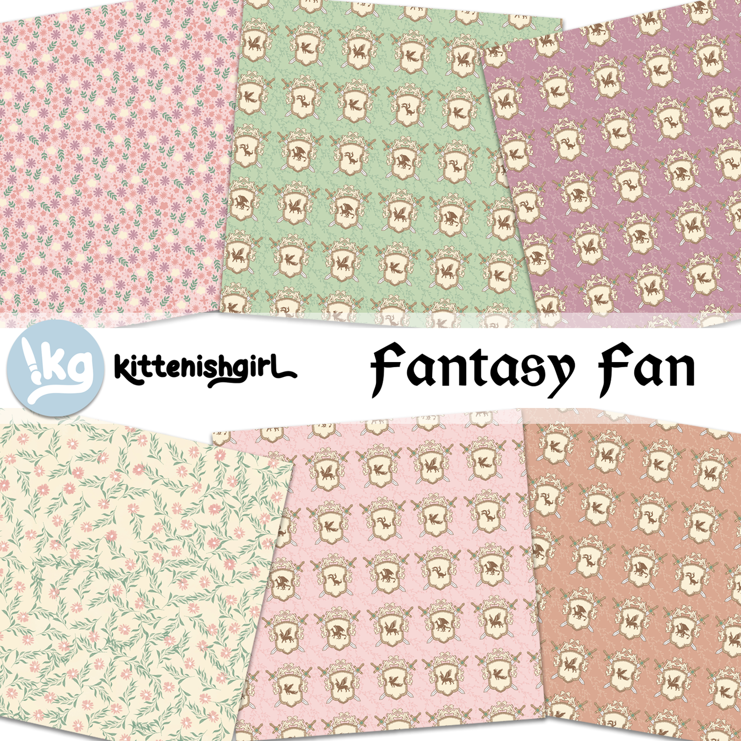 Fantasy Fan // Digital Papers