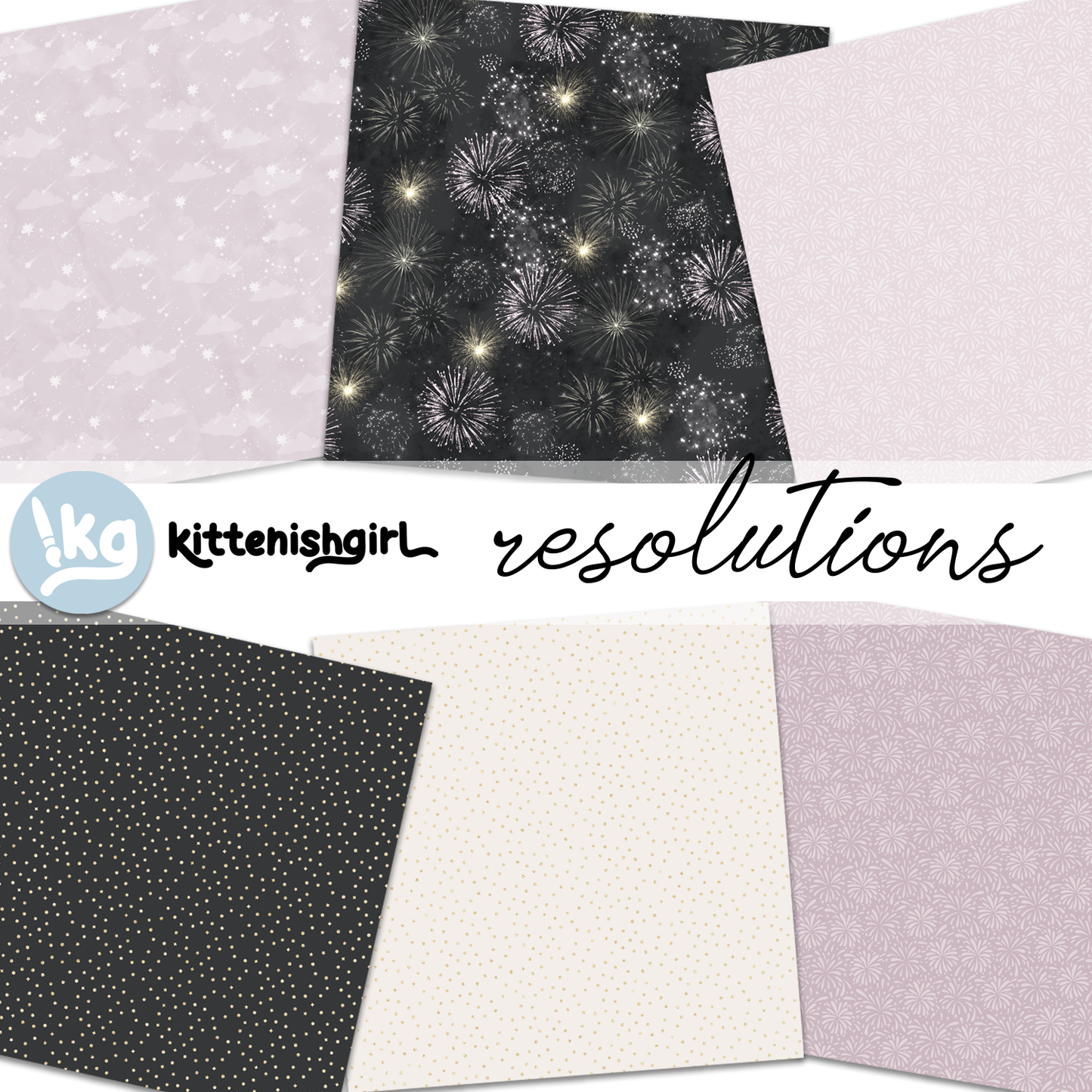 Resolutions - Purple // Digital Papers