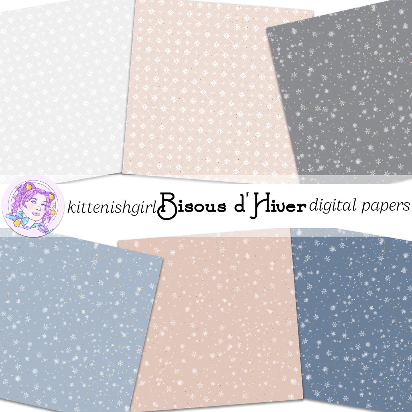 Bisous d'Hiver // Digital Papers