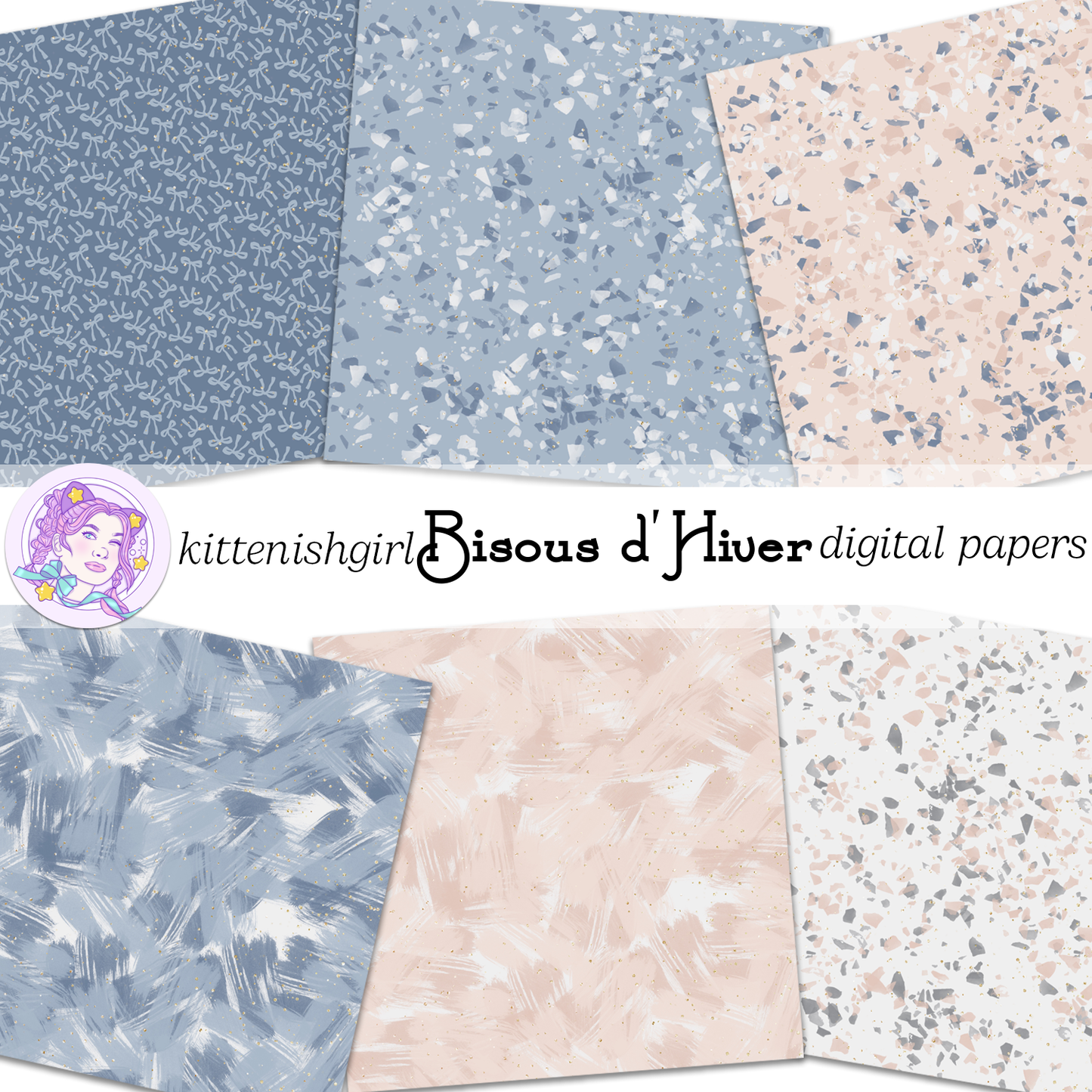 Bisous d'Hiver // Digital Papers