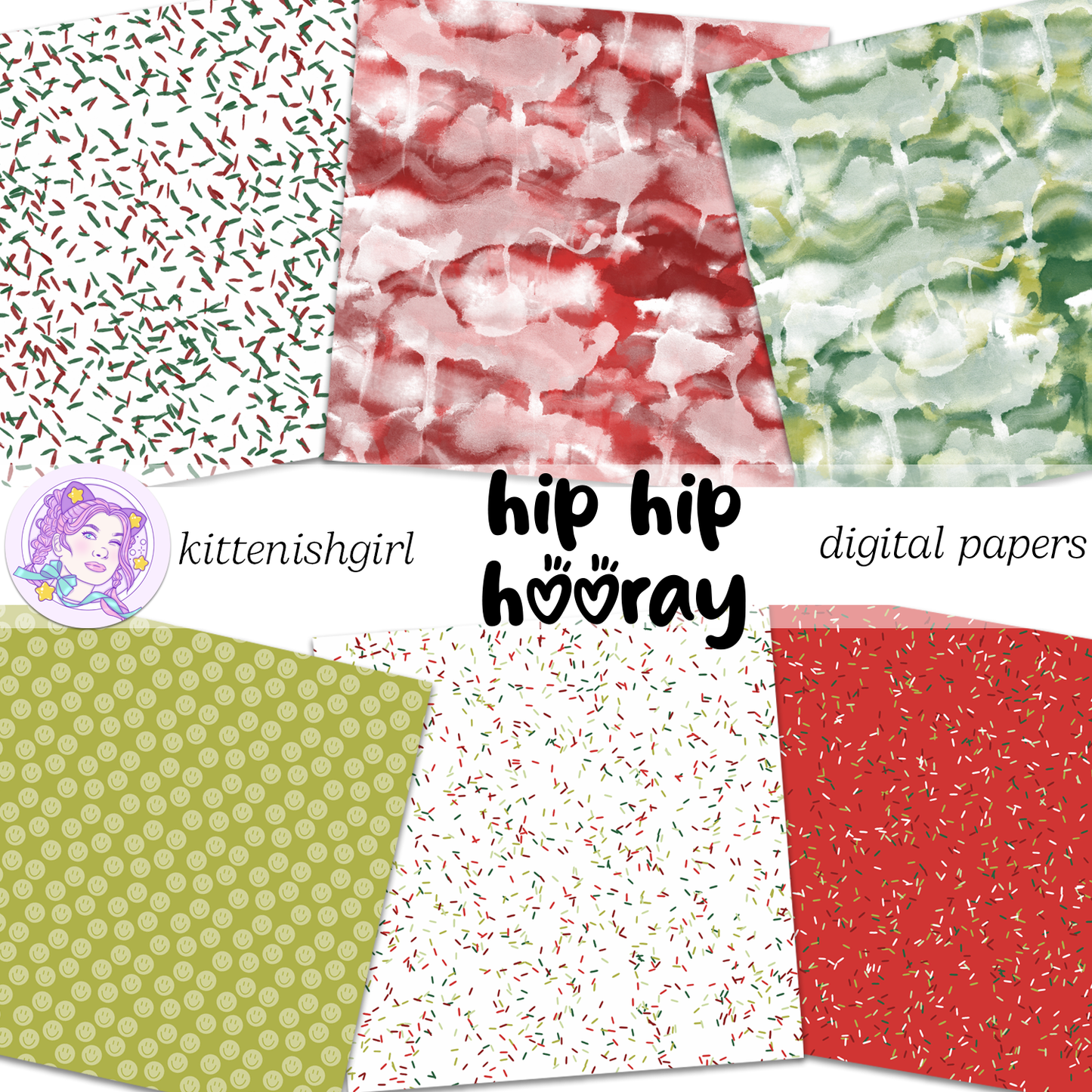 Hip Hip Hooray - Xmas // Digital Papers