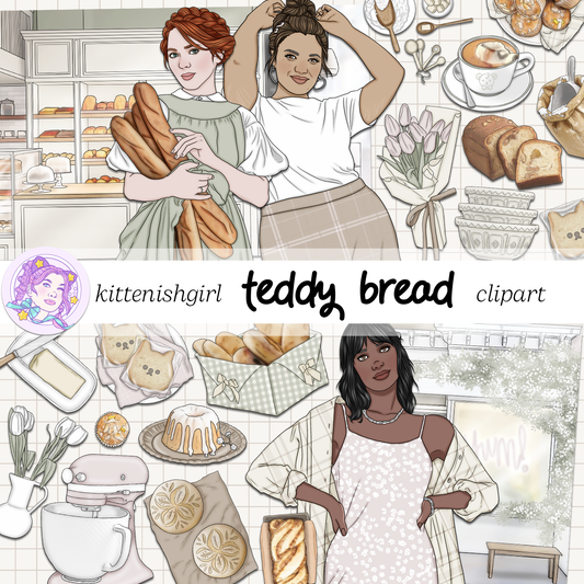 Teddy Bread // Clip Art