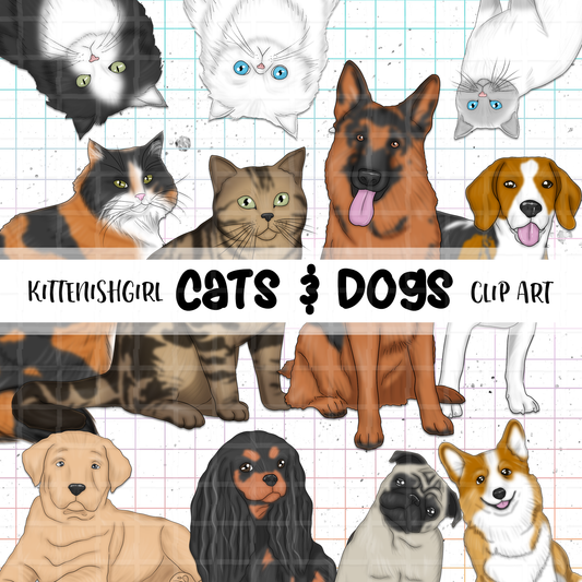 Cats & Dogs // Clip Art