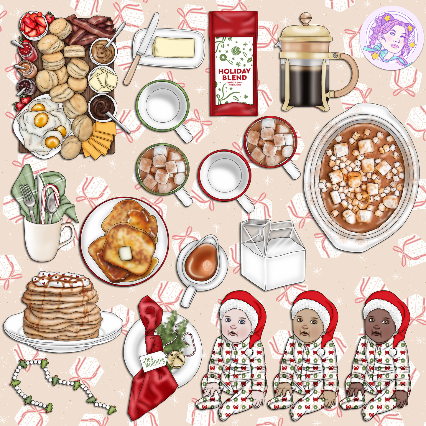 Holly Jolly // Clip Art
